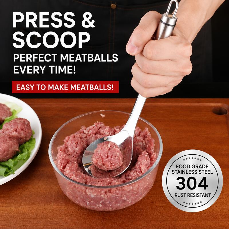 Kitchora Stainless Steel Meatball Maker Spoon